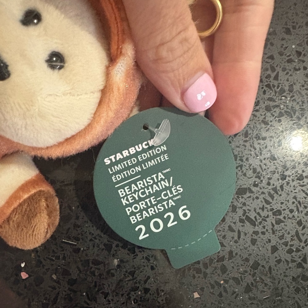 Starbucks Year of Horse 2026 Brown and Cream Bear Keychain, NWT - Picture 3 of 6